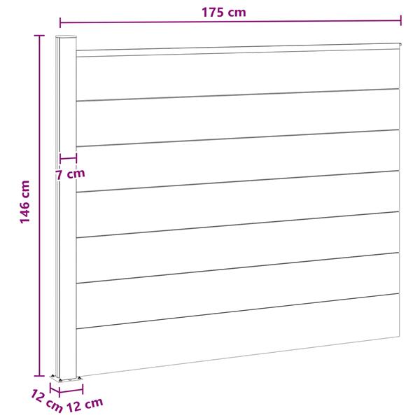 Grote foto vidaxl hekpaneel wpc en aluminium bruin tuin en terras hekken en schuttingen