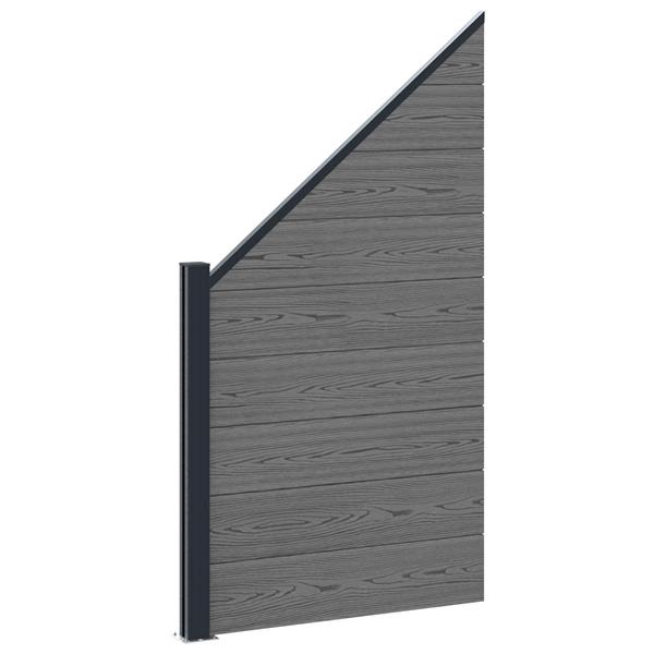 Grote foto vidaxl hekpaneel wpc en aluminium grijs tuin en terras hekken en schuttingen