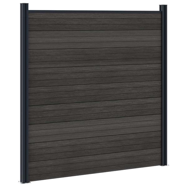 Grote foto vidaxl hekpaneel wpc en aluminium zwart tuin en terras hekken en schuttingen
