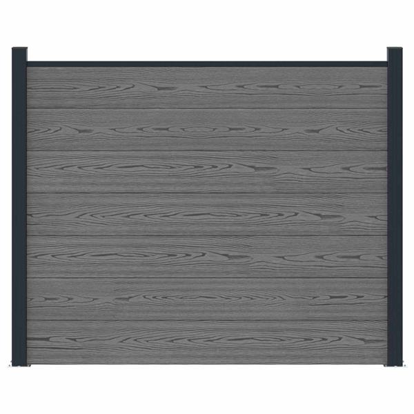 Grote foto vidaxl hekpaneel wpc en aluminium grijs tuin en terras hekken en schuttingen