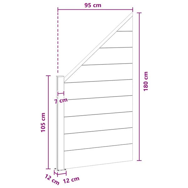 Grote foto vidaxl hekpaneel wpc en aluminium grijs tuin en terras hekken en schuttingen