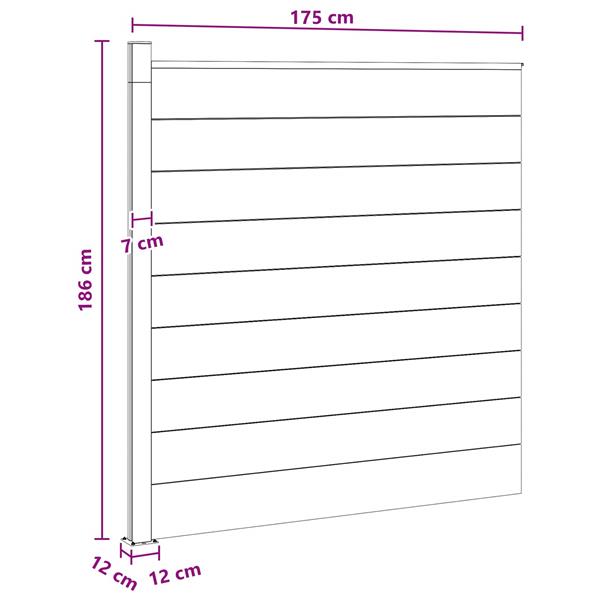 Grote foto vidaxl hekpaneel wpc en aluminium bruin tuin en terras hekken en schuttingen