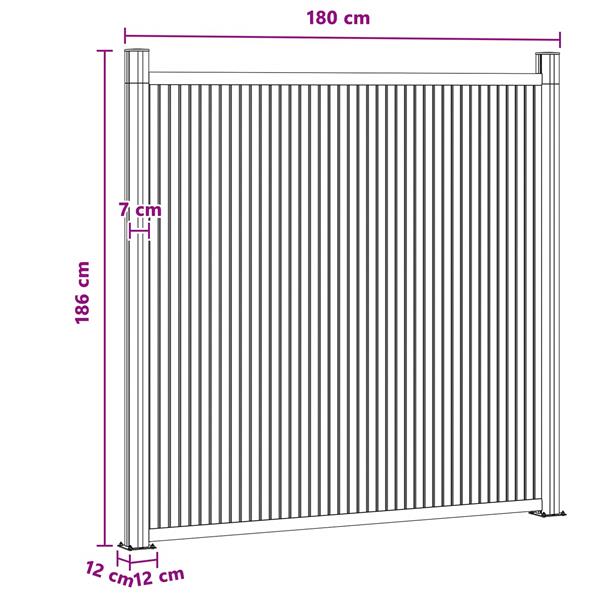 Grote foto vidaxl hekpaneel wpc en aluminium zwart tuin en terras hekken en schuttingen