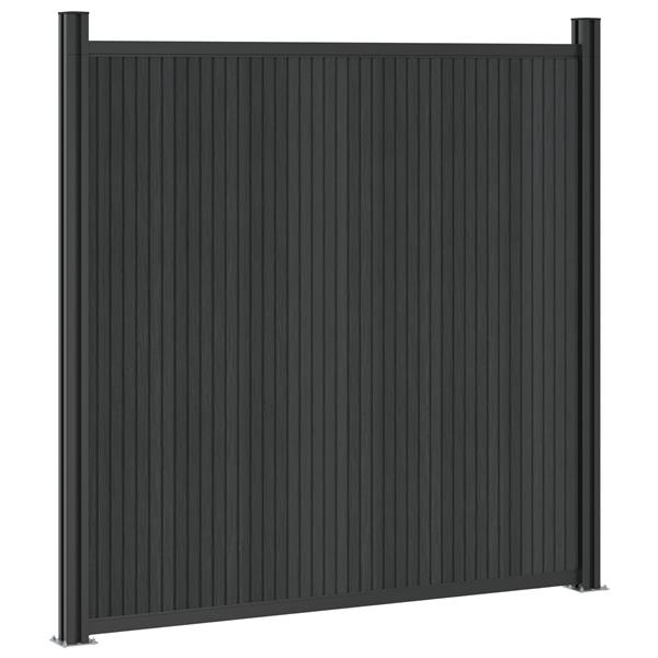 Grote foto vidaxl hekpaneel wpc en aluminium zwart tuin en terras hekken en schuttingen