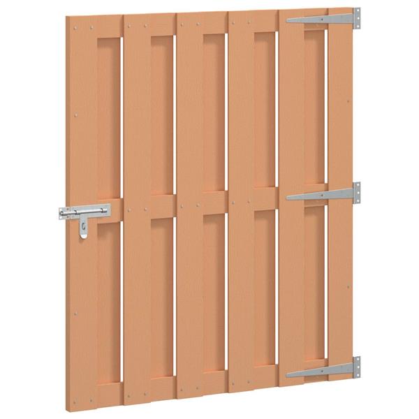 Grote foto vidaxl tuinpoort 100 x 112 cm wpc en aluminium bruin tuin en terras hekken en schuttingen