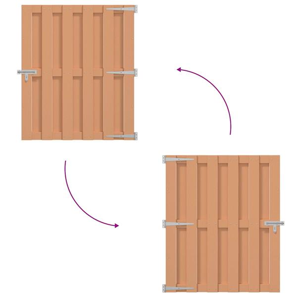 Grote foto vidaxl tuinpoort 100 x 112 cm wpc en aluminium bruin tuin en terras hekken en schuttingen