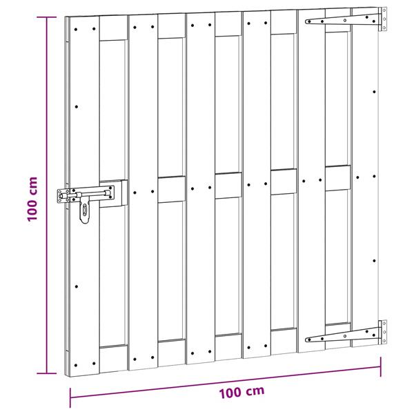 Grote foto vidaxl tuinpoort 100 x 100 cm wpc en aluminium bruin tuin en terras hekken en schuttingen