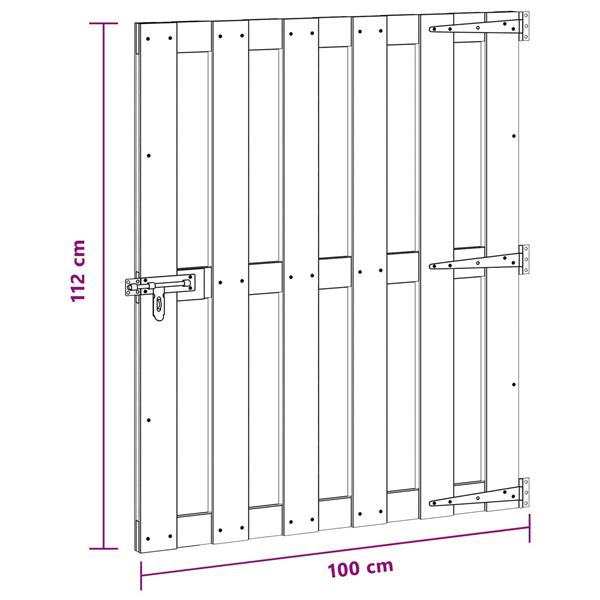 Grote foto vidaxl tuinpoort 100 x 112 cm wpc en aluminium bruin tuin en terras hekken en schuttingen