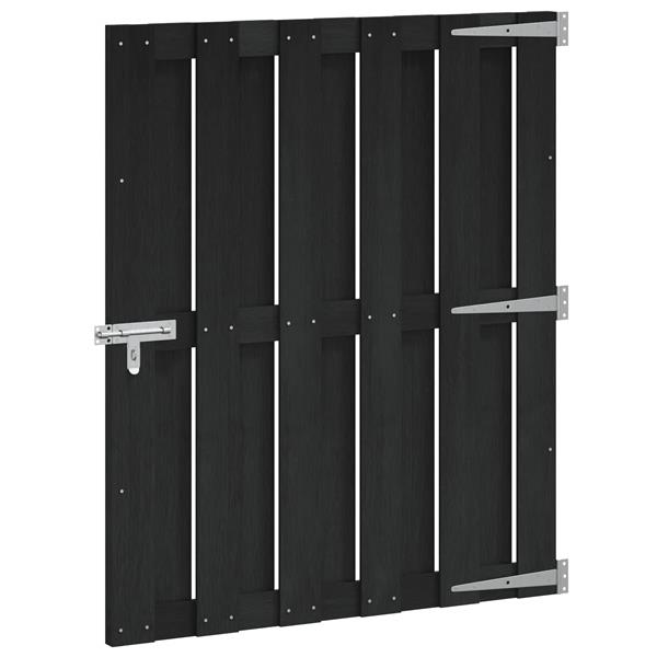 Grote foto vidaxl tuinpoort 100 x 112 cm wpc en aluminium zwart tuin en terras hekken en schuttingen