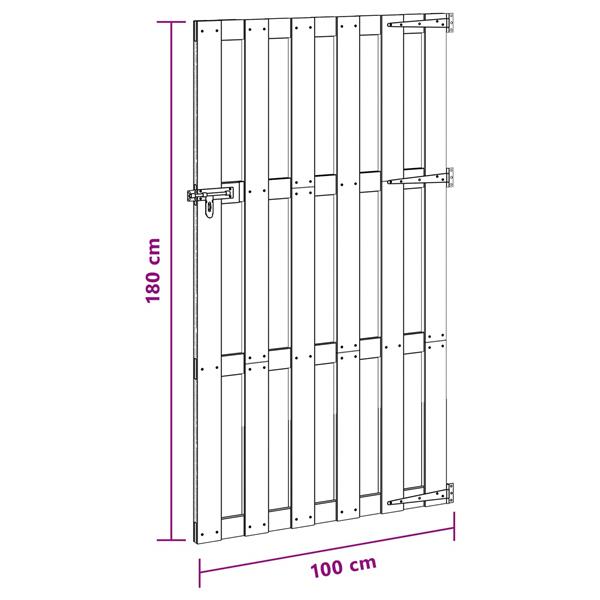Grote foto vidaxl tuinpoort 100 x 180 cm wpc en aluminium zwart tuin en terras hekken en schuttingen