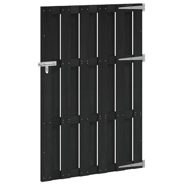 Grote foto vidaxl tuinpoort 100 x 150 cm wpc en aluminium zwart tuin en terras hekken en schuttingen