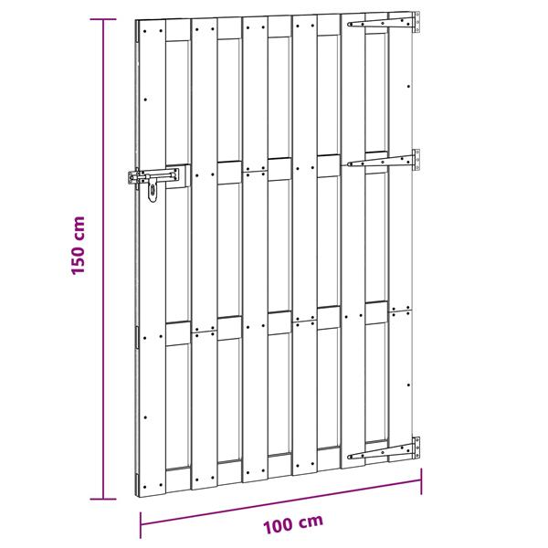 Grote foto vidaxl tuinpoort 100 x 150 cm wpc en aluminium zwart tuin en terras hekken en schuttingen