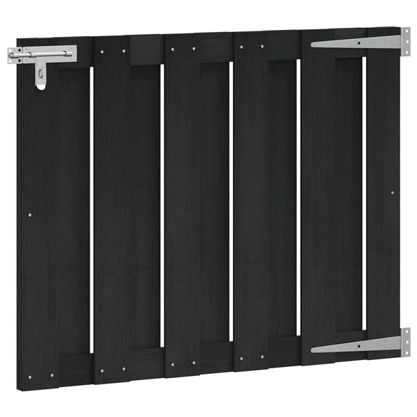 Grote foto vidaxl tuinpoort 100 x 80 cm wpc en aluminium zwart tuin en terras hekken en schuttingen