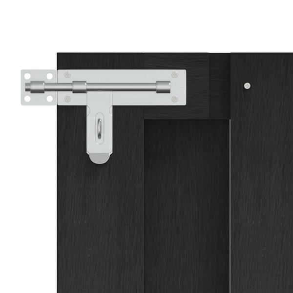 Grote foto vidaxl tuinpoort 100 x 80 cm wpc en aluminium zwart tuin en terras hekken en schuttingen