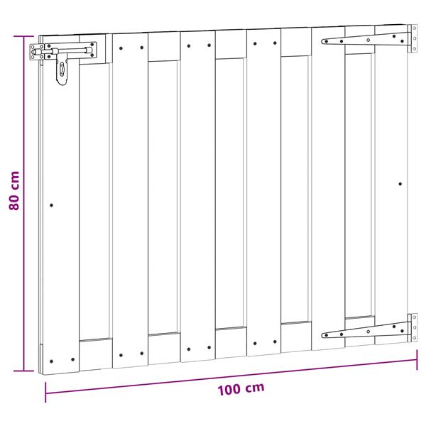 Grote foto vidaxl tuinpoort 100 x 80 cm wpc en aluminium bruin tuin en terras hekken en schuttingen