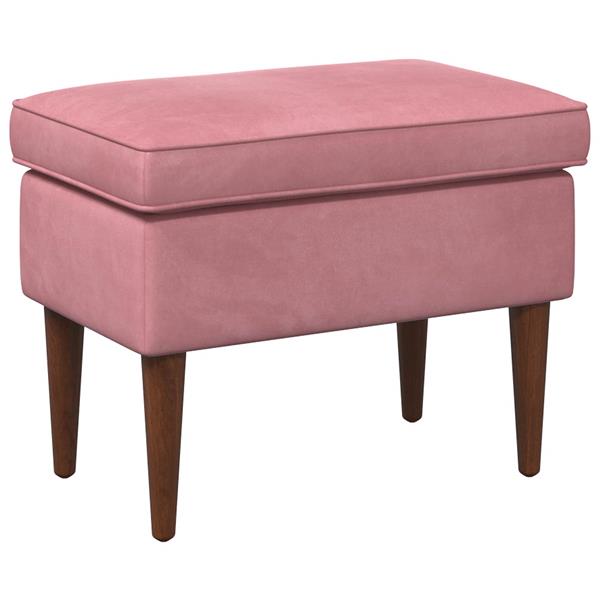 Grote foto vidaxl voetenbank roze 55 x 35 x 41 cm fluweel huis en inrichting stoelen
