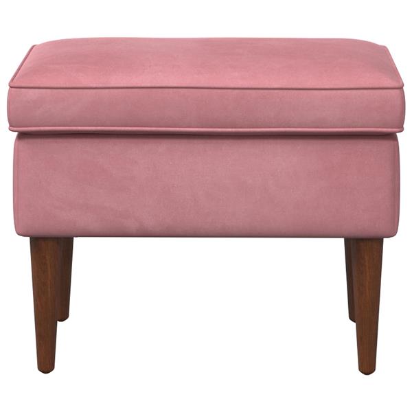 Grote foto vidaxl voetenbank roze 55 x 35 x 41 cm fluweel huis en inrichting stoelen