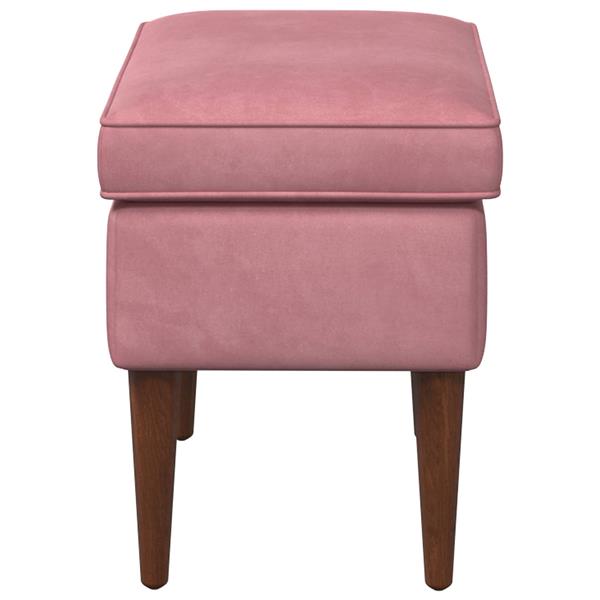 Grote foto vidaxl voetenbank roze 55 x 35 x 41 cm fluweel huis en inrichting stoelen