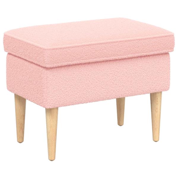 Grote foto vidaxl voetenbank roze 55 x 35 x 41 cm boucl huis en inrichting stoelen