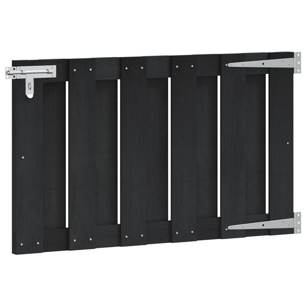 Grote foto vidaxl tuinpoort 100 x 60 cm wpc en aluminium zwart tuin en terras hekken en schuttingen