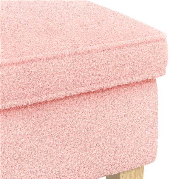 Grote foto vidaxl voetenbank roze 55 x 35 x 41 cm boucl huis en inrichting stoelen