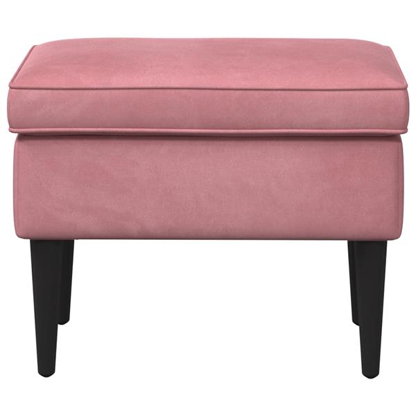 Grote foto vidaxl voetenbank roze 55 x 35 x 41 cm fluweel huis en inrichting stoelen