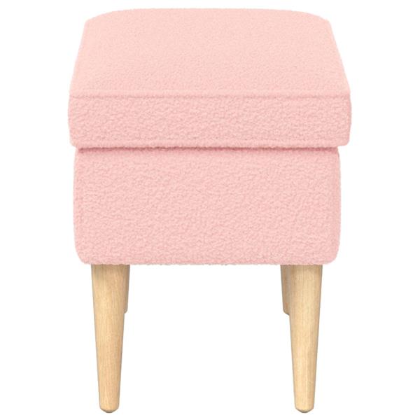 Grote foto vidaxl voetenbank roze 55 x 35 x 41 cm boucl huis en inrichting stoelen