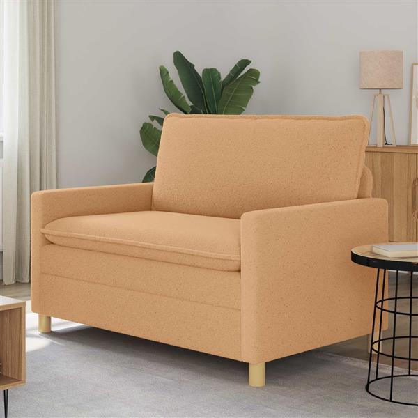 Grote foto vidaxl bank beige 126 x 81 x 87 5 cm stof huis en inrichting bankstellen