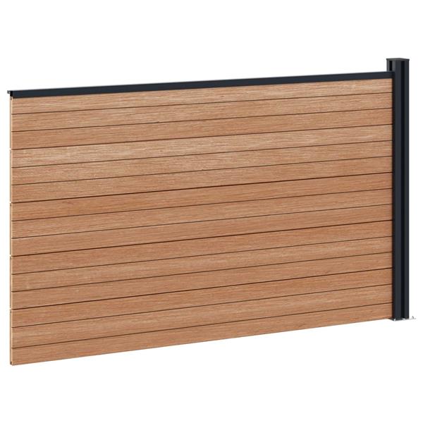 Grote foto vidaxl hekpaneel wpc en aluminium bruin tuin en terras hekken en schuttingen