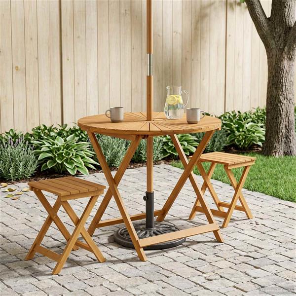 Grote foto vidaxl inklapbare tuintafel naturel 90 x 75 cm massief acaciahout tuin en terras tuinmeubelen