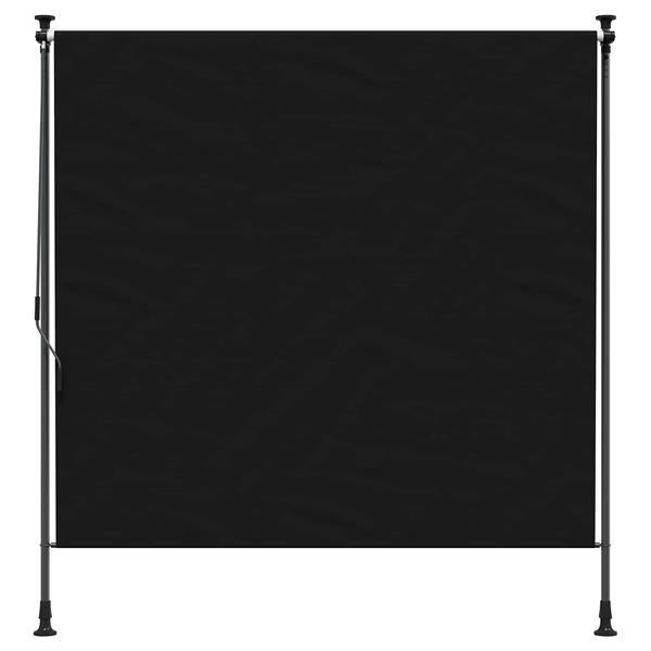 Grote foto vidaxl buiten rolgordijn zwart 150 x 270 cm tuin en terras overige tuin en terras
