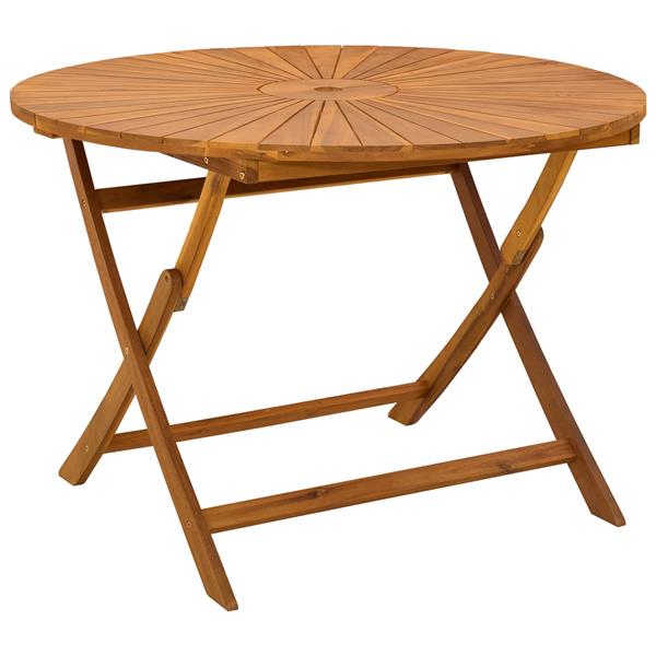 Grote foto vidaxl vouw tuin tafel naturel 110 x 75 cm massief acaciahout tuin en terras tuinmeubelen