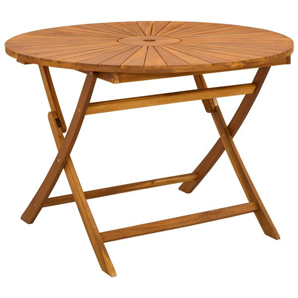 Grote foto vidaxl vouw tuin tafel naturel 110 x 75 cm massief acaciahout tuin en terras tuinmeubelen