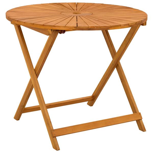 Grote foto vidaxl inklapbare tuintafel naturel 90 x 75 cm massief acaciahout tuin en terras tuinmeubelen