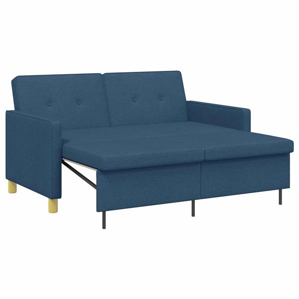 Grote foto vidaxl uittrekbare slaapbank blauw stof huis en inrichting bankstellen