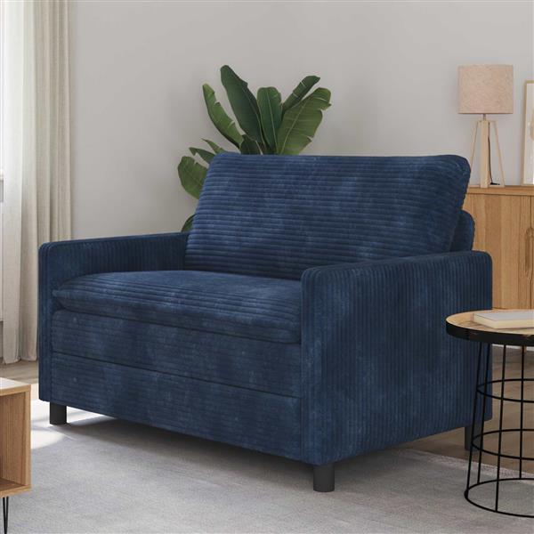 Grote foto vidaxl bank marineblauw 126 x 81 x 87 5 cm polyester huis en inrichting bankstellen