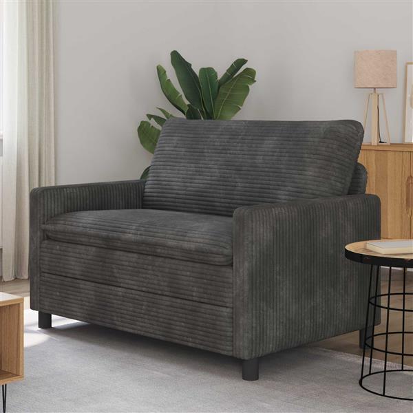 Grote foto vidaxl bank donkergrijs 126 x 81 x 87 5 cm polyester huis en inrichting bankstellen