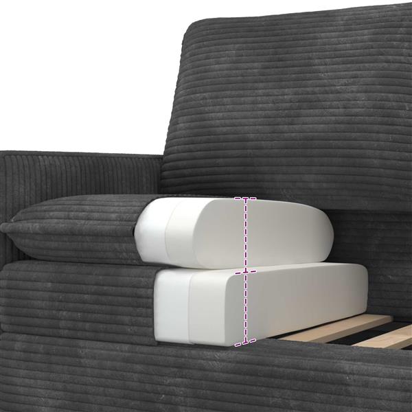 Grote foto vidaxl bank donkergrijs 126 x 81 x 87 5 cm polyester huis en inrichting bankstellen