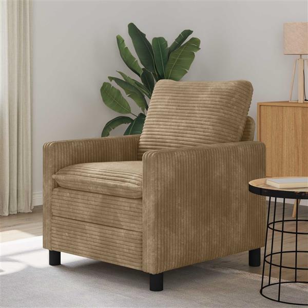 Grote foto vidaxl bank taupe 76 x 81 x 87 5 cm polyester huis en inrichting bankstellen