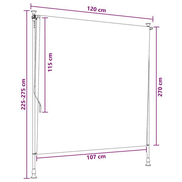 Grote foto vidaxl buiten rolgordijn multikleur 120 x 270 cm tuin en terras overige tuin en terras