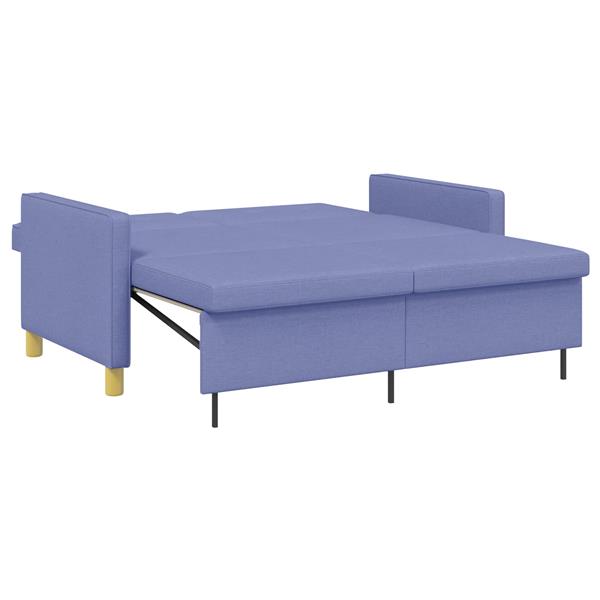 Grote foto vidaxl uittrekbare slaapbank jeans blauw stof huis en inrichting bankstellen