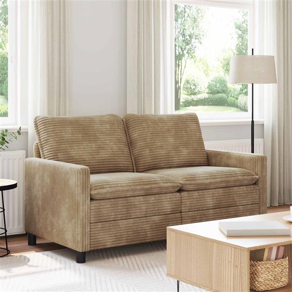Grote foto vidaxl bank taupe 156 x 81 x 87 5 cm polyester huis en inrichting bankstellen
