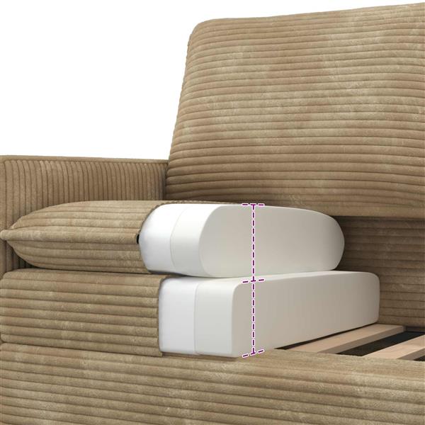 Grote foto vidaxl bank taupe 156 x 81 x 87 5 cm polyester huis en inrichting bankstellen