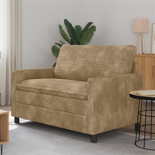 Grote foto vidaxl bank taupe 126 x 81 x 87 5 cm polyester huis en inrichting bankstellen