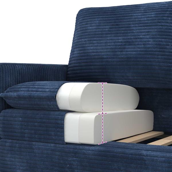 Grote foto vidaxl bank marineblauw 126 x 81 x 87 5 cm polyester huis en inrichting bankstellen