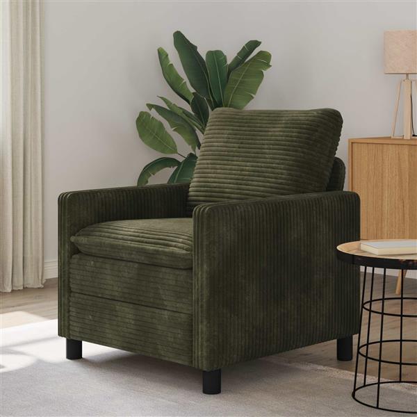 Grote foto vidaxl bank groen 76 x 81 x 87 5 cm polyester huis en inrichting bankstellen