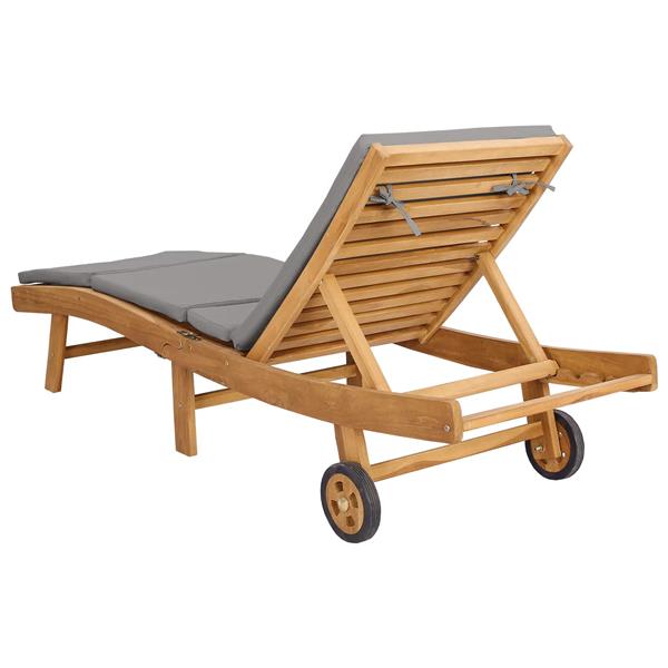 Grote foto vidaxl ligstoel bruin en lichtgrijs polyester tuin en terras tuinmeubelen