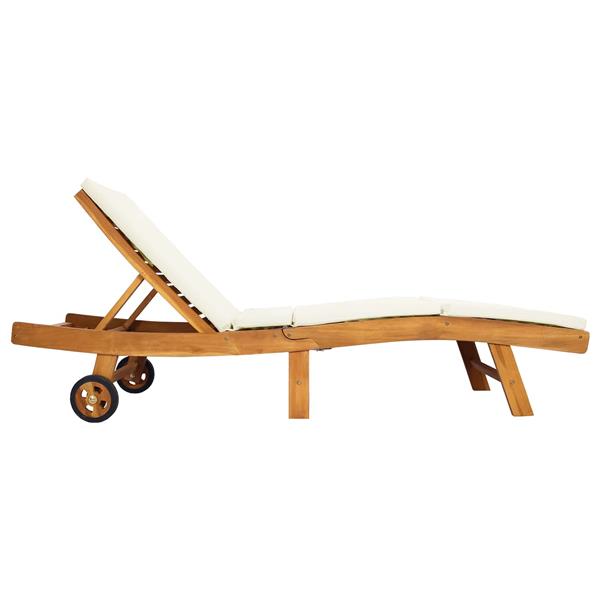 Grote foto vidaxl ligstoel bruin en cr mekleurig polyester tuin en terras tuinmeubelen