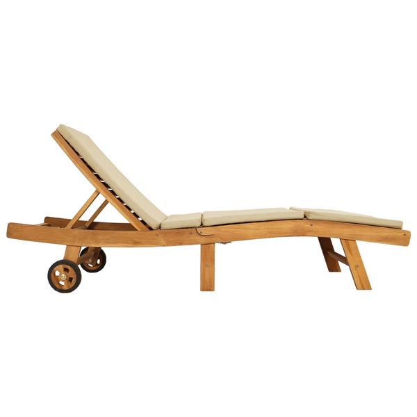 Grote foto vidaxl ligstoel bruin en beige polyester tuin en terras tuinmeubelen