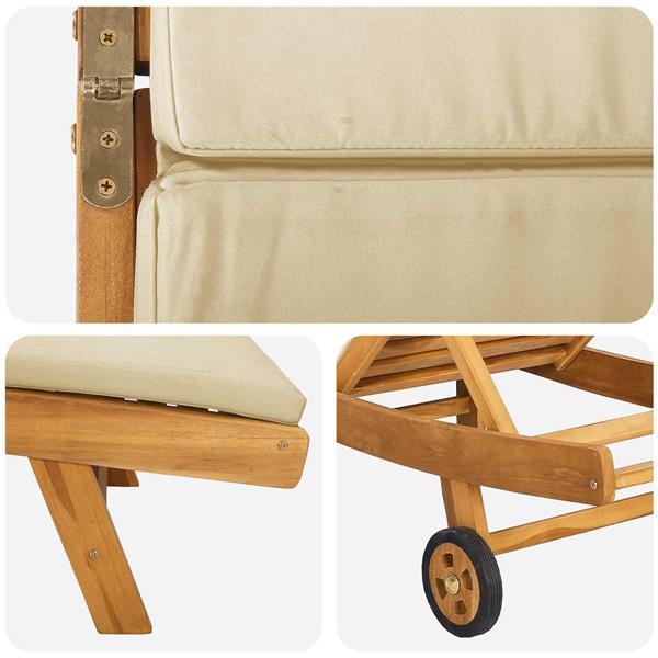 Grote foto vidaxl ligstoel bruin en beige polyester tuin en terras tuinmeubelen